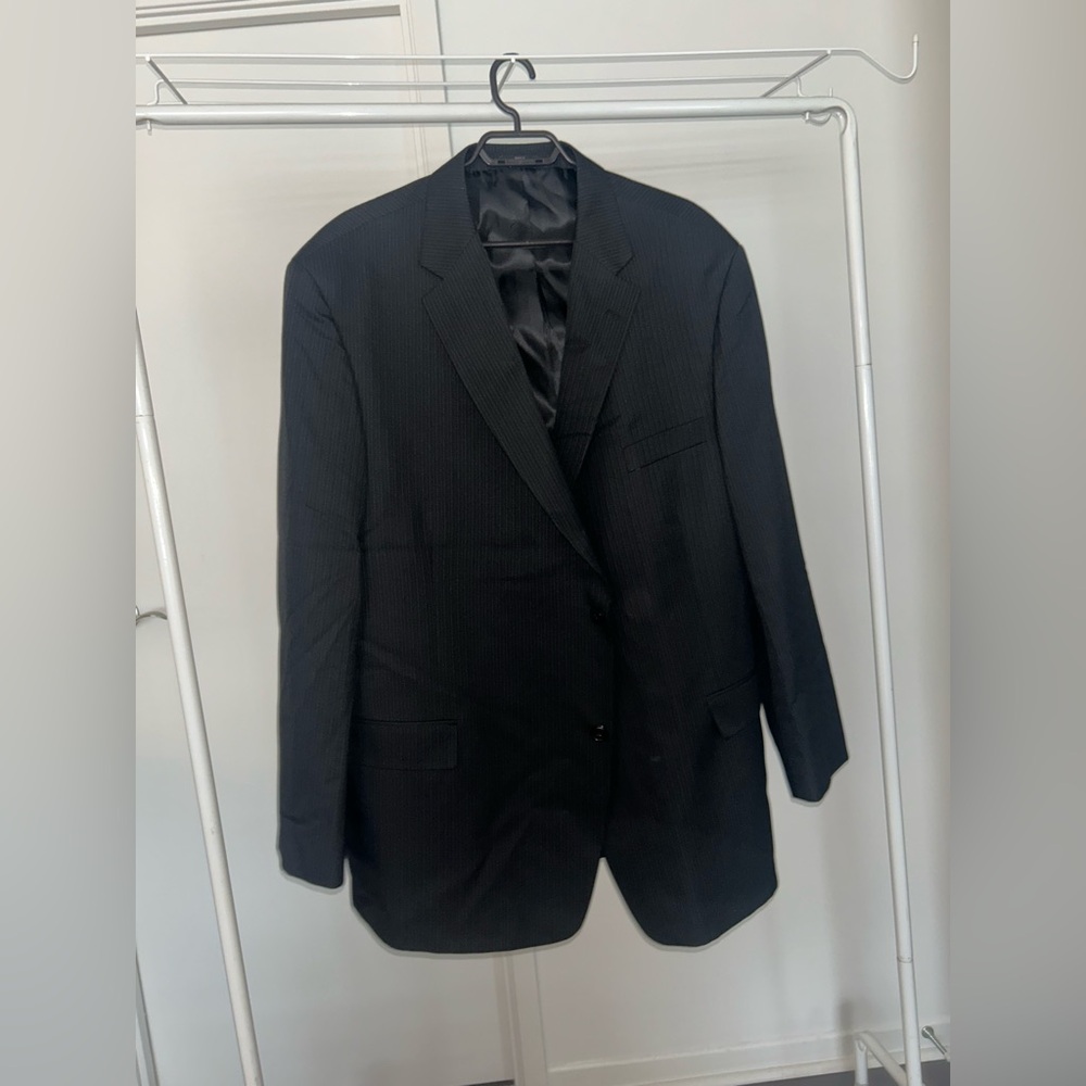 Haggar Suit Up System Men’s Pinstripe Suit Jacket – Custom Fit